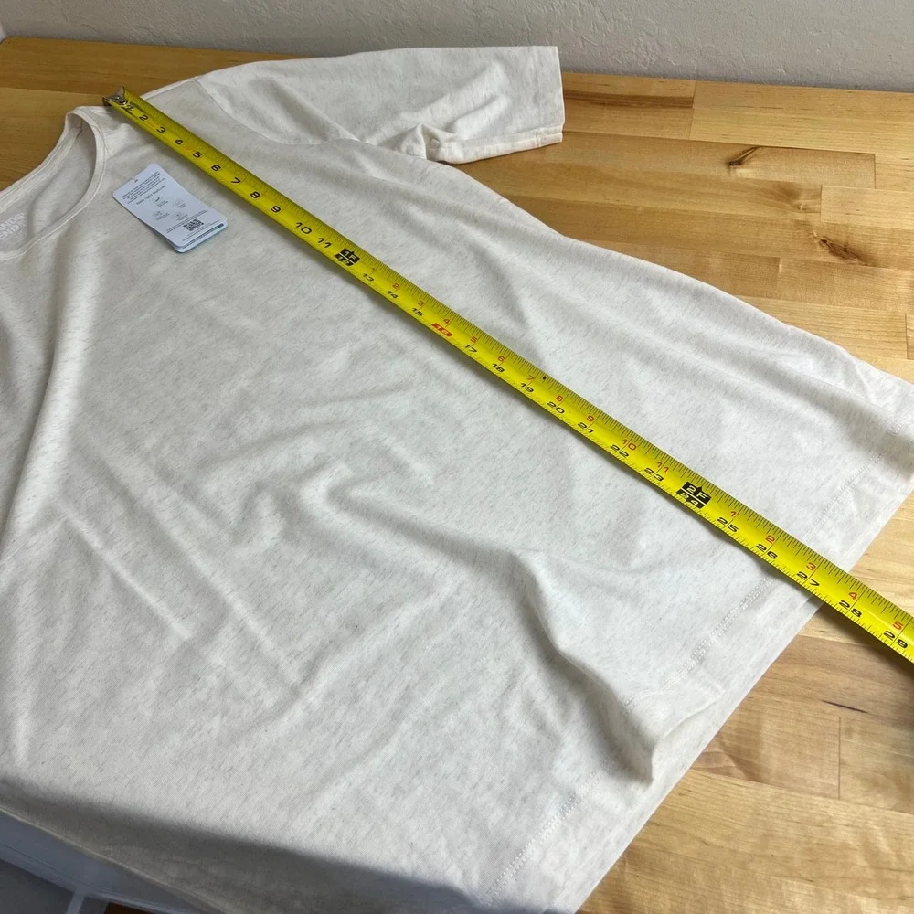 Lands End‎ T-Shirt Tencel Modal Blend Womens Size 1X Cream Oatmeal Heather NEW